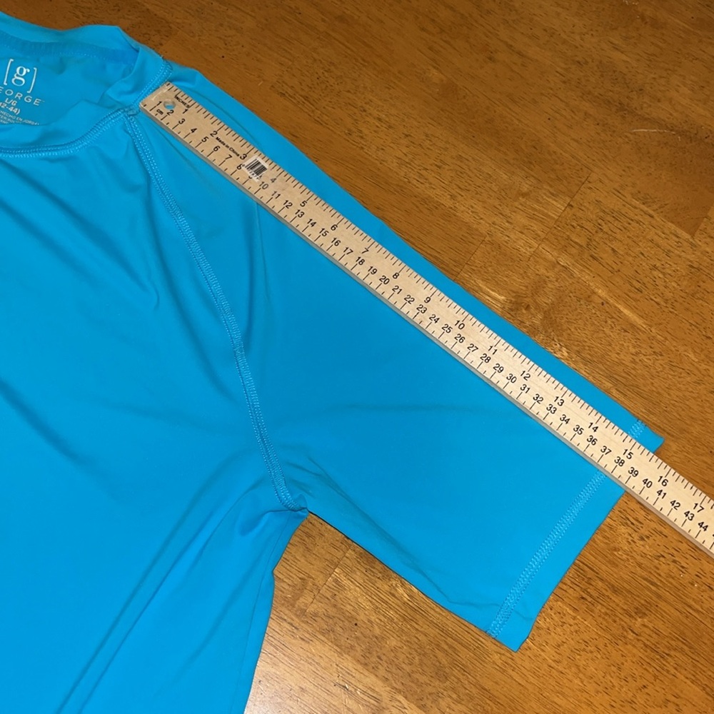 George Mens Large 42/44 Blue Short Sleeve Swim Rash Guard - Picture 12 of 12